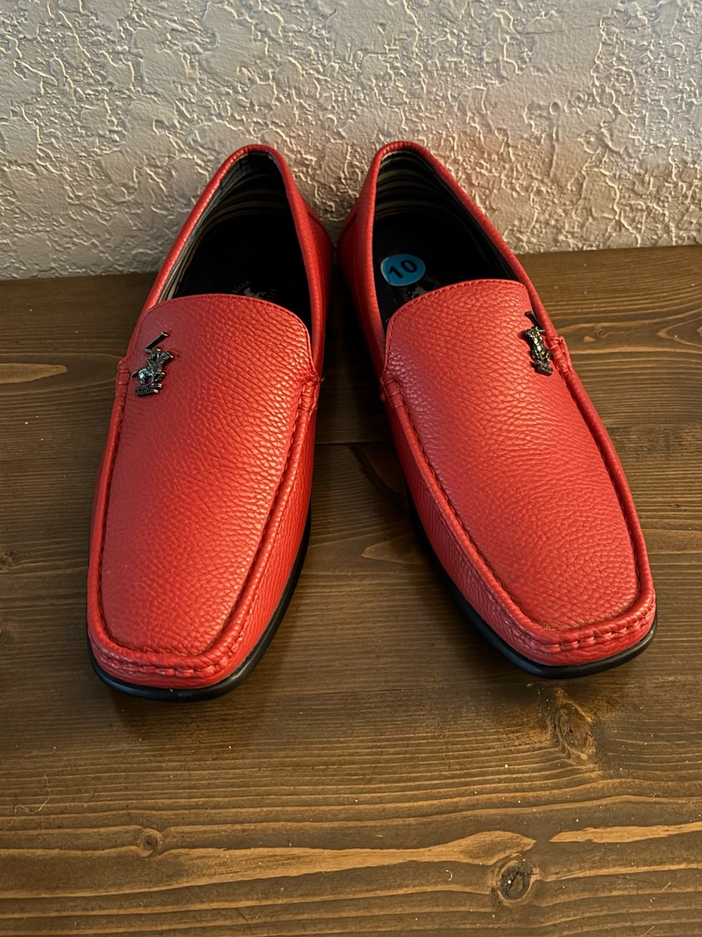 Red BHPC Men's Leather Loafers - Classic Slip-On Style